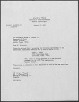 Appointment letter from William P. Clements, Jr., to Secretary of State George S. Bayoud, Jr., January 23, 1990