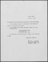 Appointment letter from William P. Clements, Jr., to Texas Senate, March 8, 1990