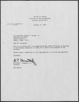 Appointment letter from Governor William P. Clements, Jr., to Secretary of State George S. Bayoud, Jr., January 24, 1990