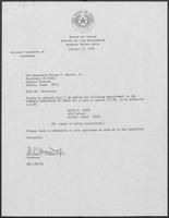 Appointment letter from Governor William P. Clements, Jr., to Secretary of State George S. Bayoud, Jr., January 15, 1990