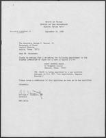 Appointment letter from William P. Clements, to Secretary of State George S. Bayoud, Jr., September 26, 1989