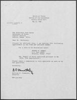 Appointment letter from Governor William P. Clements, Jr., to Secretary of State Jack Rains, May 12, 1988