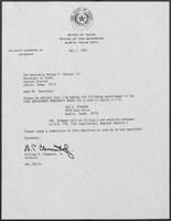 Appointment letter from William P. Clements, Jr., to Secretary of State George S. Bayoud, Jr., May 2, 1990
