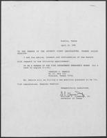 Appointment letter from William P. Clements, Jr., to Texas Senate, April 16, 1990