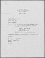 Appointment letter from Governor William P. Clements, Jr., to Secretary of State, Jack Rains, March 17, 1988