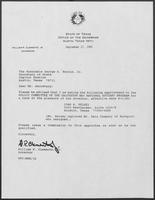 Appointment letter from William P. Clements, Jr., to Secretary of State George S. Bayoud, Jr., September 27, 1990