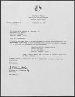 Appointment letter from Governor William P. Clements, Jr., to Secretary of State George S. Bayoud, Jr., September 27, 1990