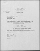 Appointment letter from William P. Clements, Jr., to Secretary of State Jack Rains, February 8, 1988