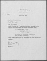 Appointment letter from William P. Clements, Jr., to Secretary of State, Jack Rains, February 8, 1988