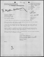 Letter from Robert M. Womack to Governor William P. Clements, Jr., August 26, 1982