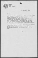 Memo from Janie Harris, February 22, 1980