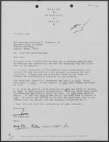 Letter from Jim Hendricks to William P. Clements, Jr.,  April 23, 1981