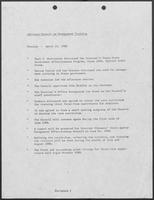 Minutes for Advisory Council on Management Training, Minutes,  April 15, 1980