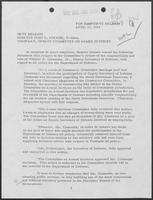News release from Senator John C. Stennis regarding the role of Deputy Secretary of Defense William P. Clements, Jr., in relation to the department's oil policy, April 26, 1974