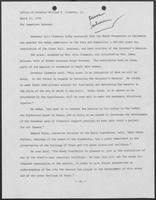 News release from the Office of Governor William P. Clements, Jr., announcing Moody Foundation gift to restore parts of the Governor's Mansion, March 13, 1979