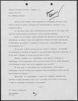 News release from the Office of Governor William P. Clements, Jr., announcing appointment of Douglas Owen Brown as special assistant for intergovernmental relations, January 18, 1979