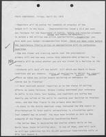 Briefing regarding William P. Clements, Jr., press conference questions, April 20, 1979
