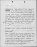 Report regarding Williams P. Clements Jr.'s preparations for February 19, 1981 press conference