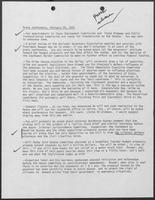 Notes with key points for Press Conference, February 16, 1981
