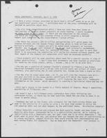 Notes with key points for Press Conference, April 7, 1981
