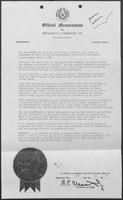 Official Memorandum by William P. Clements, Jr., Governor of Texas, February 26, 1982