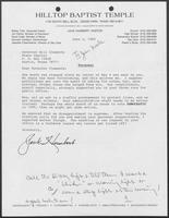 Letter from Jack Humbert to William P. Clements, Jr., June 3, 1989