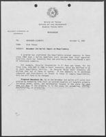 Memo from Rich Thomas to Governor William P. Clements, Jr., regarding November 3rd ballot impact on maquiladoras, October 5, 1987