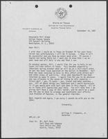 Letter from William P. Clements Jr. to Phil Gramm, September 16, 1987
