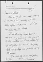 Handwritten letter from Trammell Crow to William P. Clements, June 29, 1988 (undated)