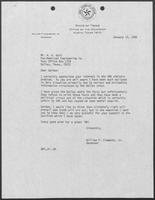 Letter from William P. Clements to A.G. Galt, Pan-American Engineering Company, January 13, 1988