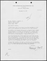 Letter from Gordon (A.G.) Galt of Pan-American Engineering to William P. Clements, September 28, 1987