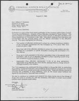 Letter from Rider Scott to William P. Clements, Jr. regarding publication from the Criminal Justice Policy Council, August 21, 1989