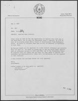 Memo from Polly Sowell to William P. Clements regarding McAllen Rent Controls, May 3, 1982