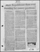 Newspaper clipping headlined, "More Republicans than ever running for county positions," June 13, 1982