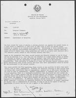 Memo from James R. Huffines and Barry R. McBee to William P. Clements regarding Appointment of Relatives, December 7, 1987
