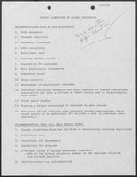 List of Recommendations from the Select Committee on Higher Education, March, 23 1987