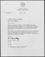 Letter from William P. Clements to Edwin Cox, Jr., Chair of Texas Parks and Wildlife Department regarding Matagorda Island, January 7, 1988