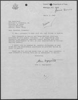 Letter from John D. Negroponte to William P. Clements, March 3, 1989