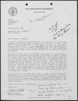 Letter from Martin Estrada of Sol Ross State University to William P. Clements regarding horse racing, February 23, 1988