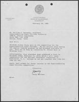 Letter from Henry Bellmon, Governor of Oklahoma, to William Banowsky, President of the Superconducting Super Collider Authority, February 19, 1988