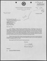 Letter to Thomas W. Luce from William Mobley regarding Superconducting Super Collider funding for Texas Universities, January 25, 1989