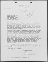 Letter to Tom Luce from Peter O'Donnell regarding Superconducting Super Collider funding, March 28, 1989