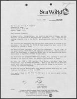 Letter from Leo Zuniga to Bill Clements regarding Sea World of Texas grand opening, June 6, 1988