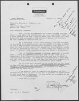 Letter from David Browning, Secretary and General Counsel of Schlumberger, to William P. Clements, January 18, 1985
