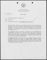 Memo from Rider Scott to William P. Clements regarding Educational Achievement--Texas Department of Corrections, April 29, 1988