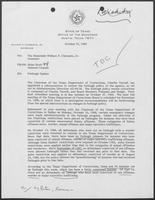 Memo from Rider Scott to William P. Clements regarding Furlough Update, October 21, 1988