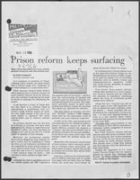 Newspaper clipping headlined:"Prison reform keeps surfacing", March 29, 1982