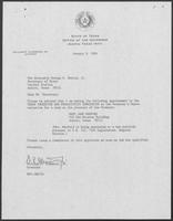 Appointment letter from William P. Clements to Secretary of State, George Bayoud, January 9, 1990