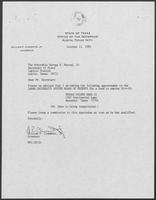 Appointment letter from William P. Clements to Secretary of State, George Bayoud, October 11, 1989