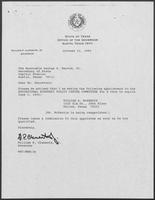 Appointment letter from Governor William P. Clements, Jr., to Secretary of State George Bayoud, October 31, 1990